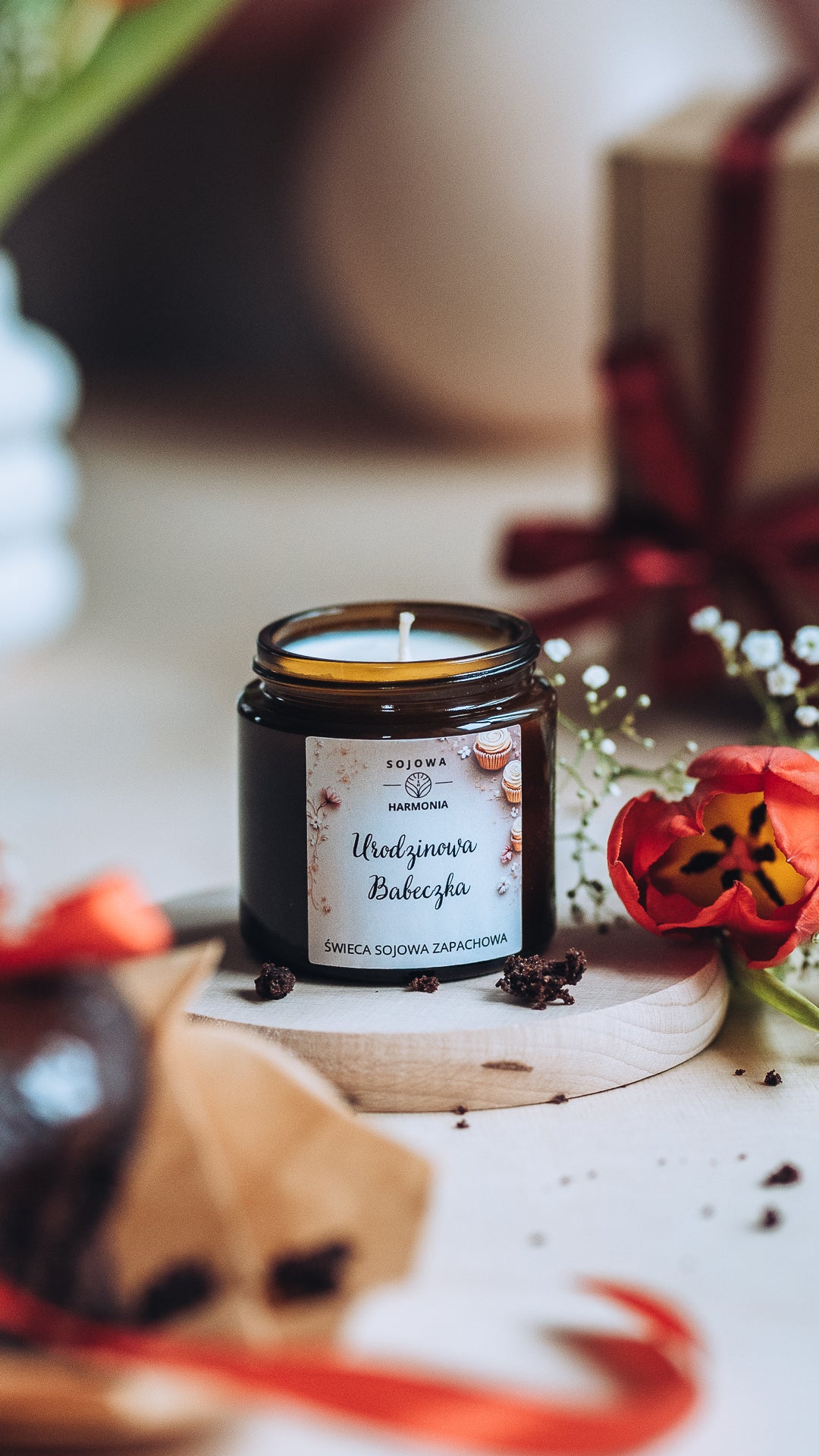 Świeca Sojowa Urodzinowa Babeczka