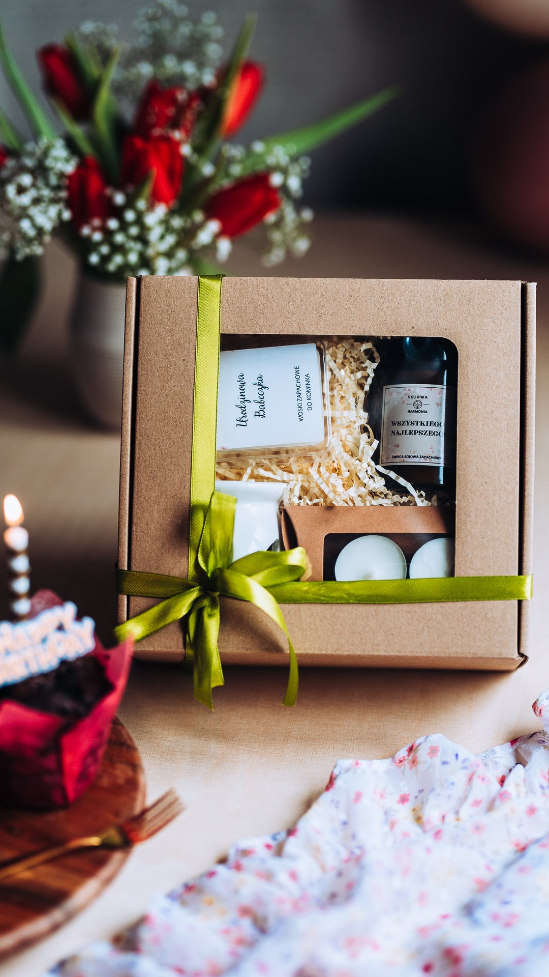 Zestaw prezentowy „Wszystkiego Najlepszego” z woskami zapachowymi