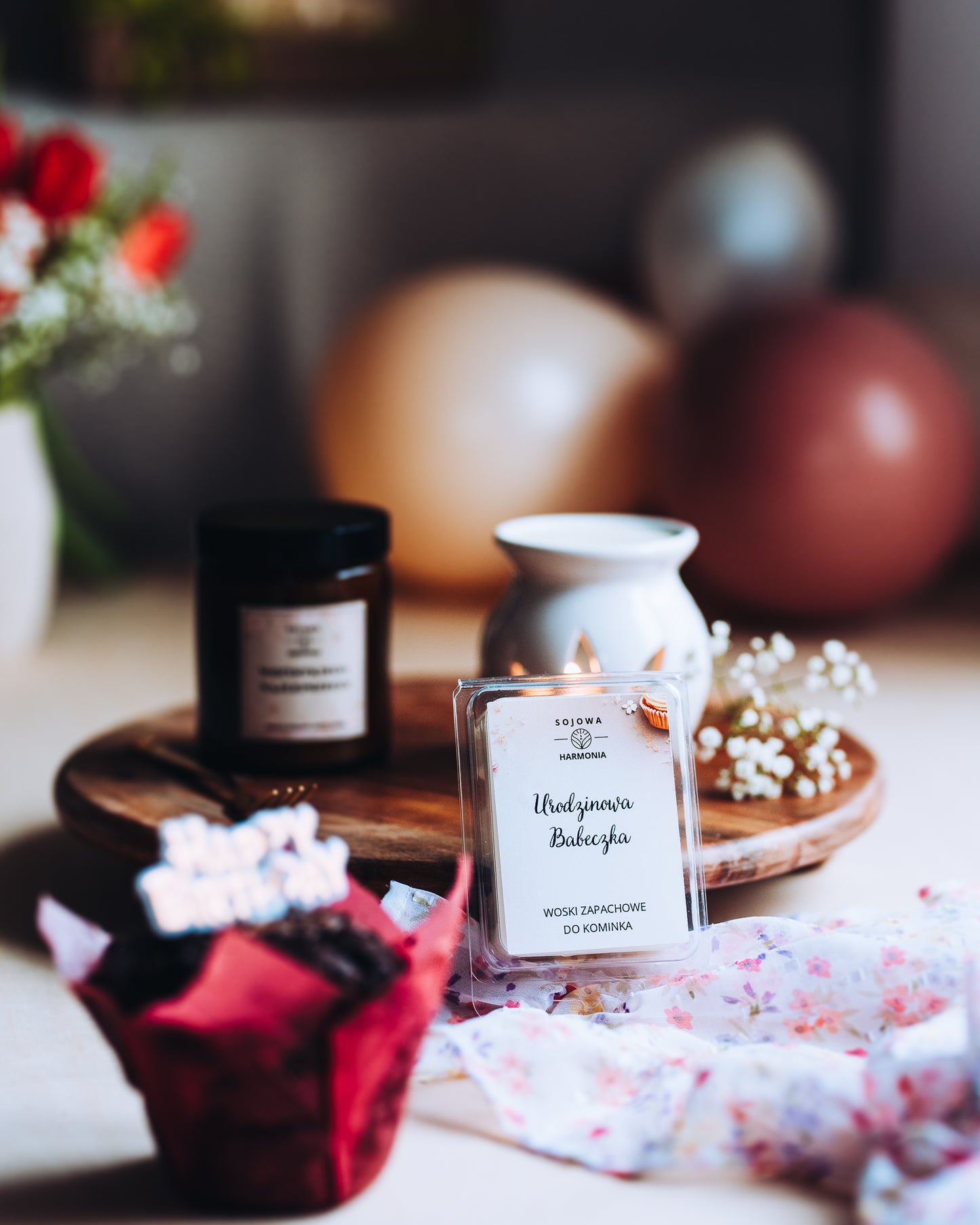 Zestaw prezentowy „Wszystkiego Najlepszego” z woskami zapachowymi