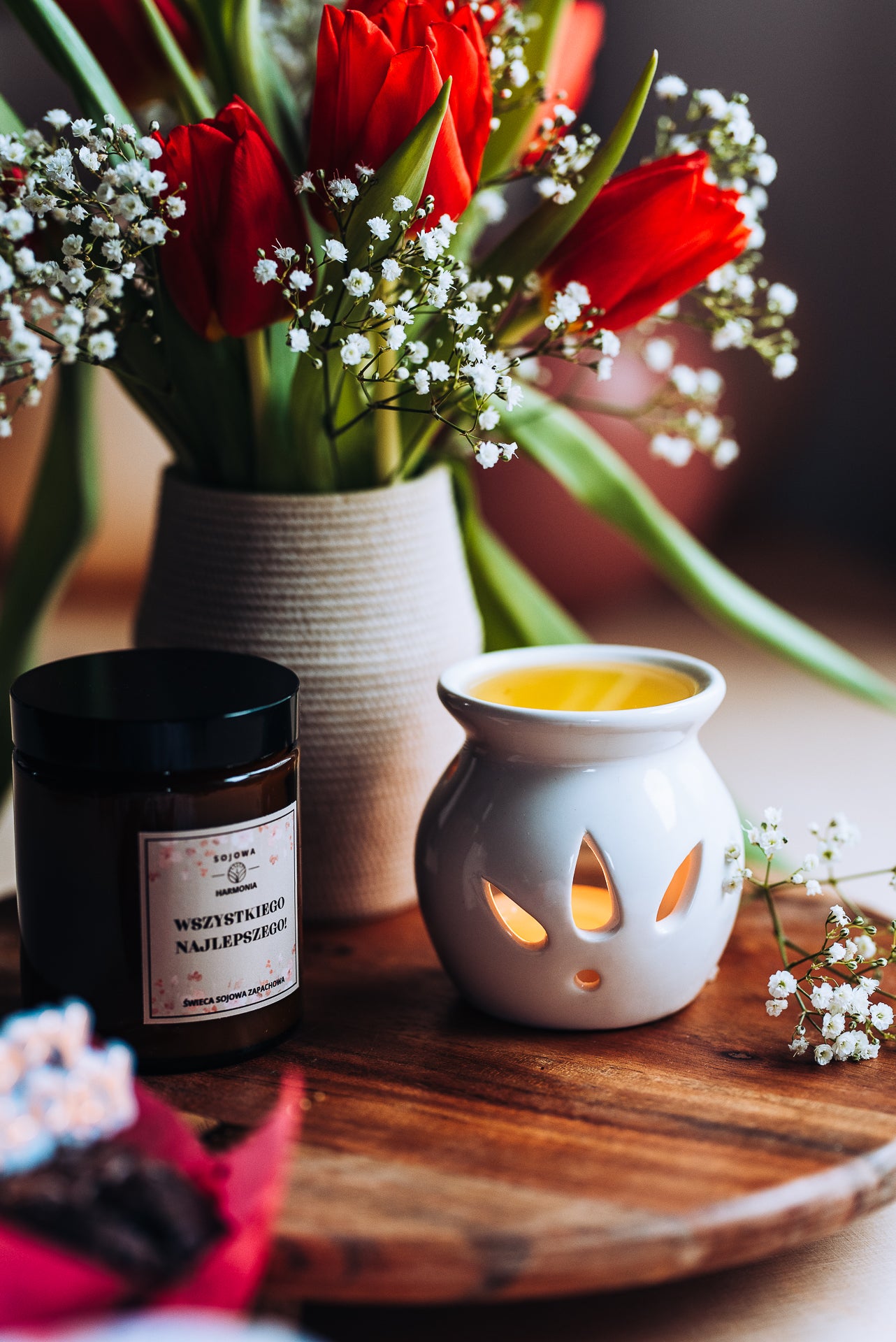 Zestaw prezentowy „Wszystkiego Najlepszego” z woskami zapachowymi