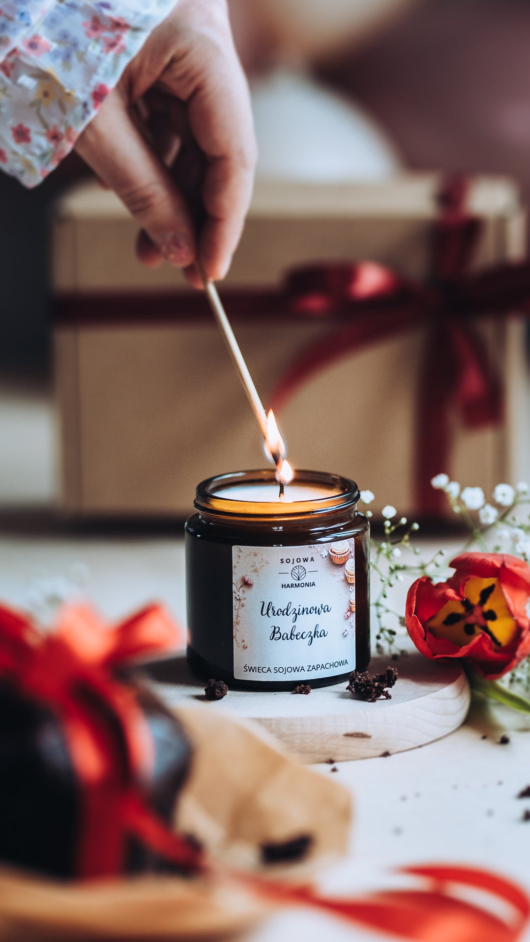 Świeca Sojowa Urodzinowa Babeczka